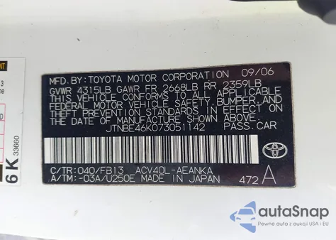 2007 Toyota Camry Le from USA, damaged, VIN JTNBE46K073051142